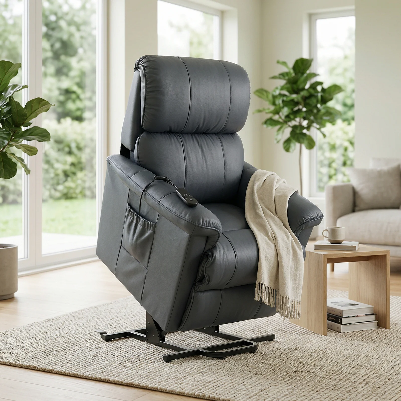 Stanley Bronze Power Lift Leather Chair