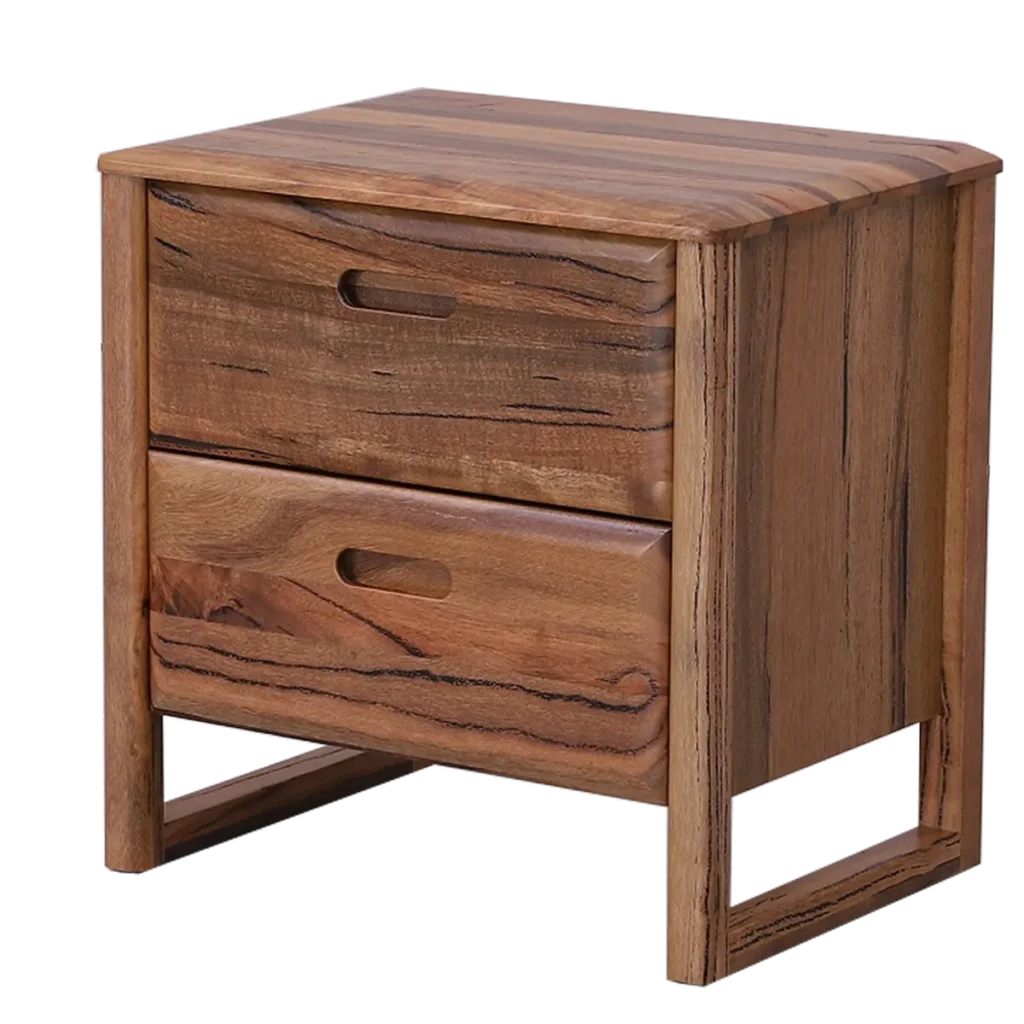 Fremantle Bedside table in Marri timber with two drawers.