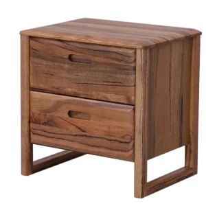 Fremantle Bedside table in Marri timber with two drawers.