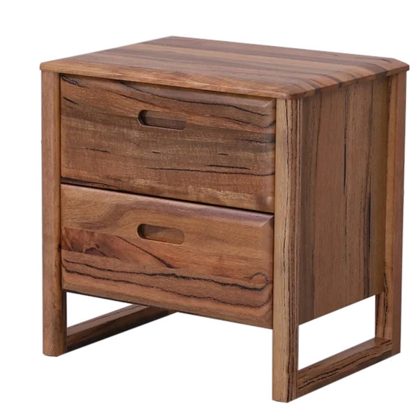 Fremantle Bedside table in Marri timber with two drawers.