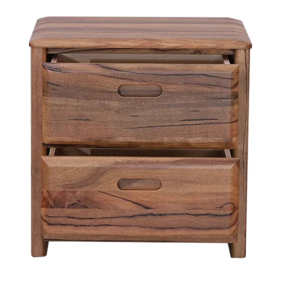 Fremantle Bedside table in Marri timber with two drawers.