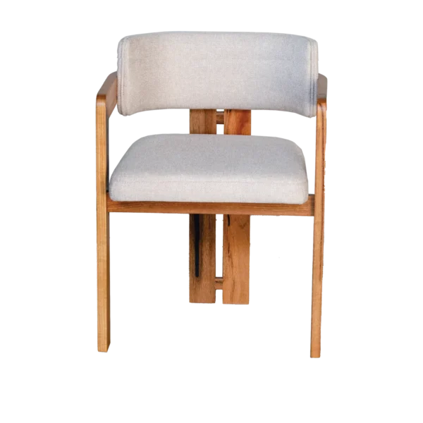 Fremantle Dining Chair in Marri timber with cushioned seat.