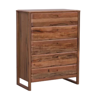 Fremantle Tallboy in Marri timber with five drawers.