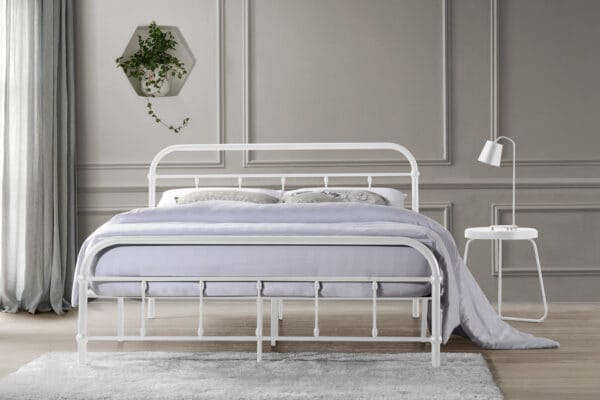 White Metal Bed