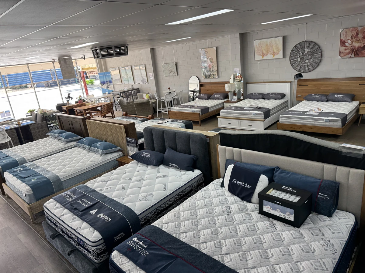 Quality furniture and bedding display at Furniture Court Longreach