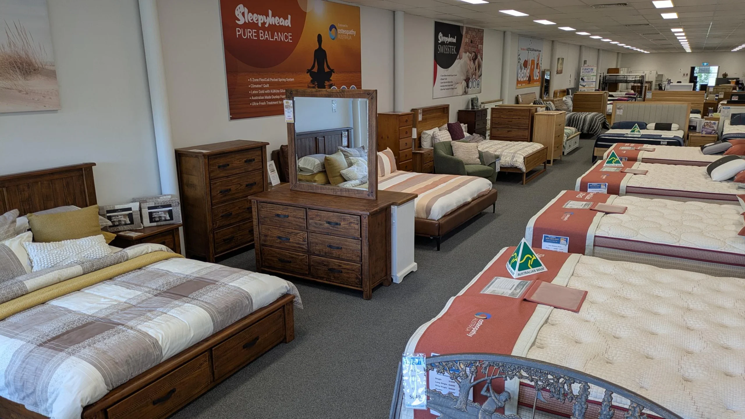 Furniture showroom at Furniture Court Beaudesert