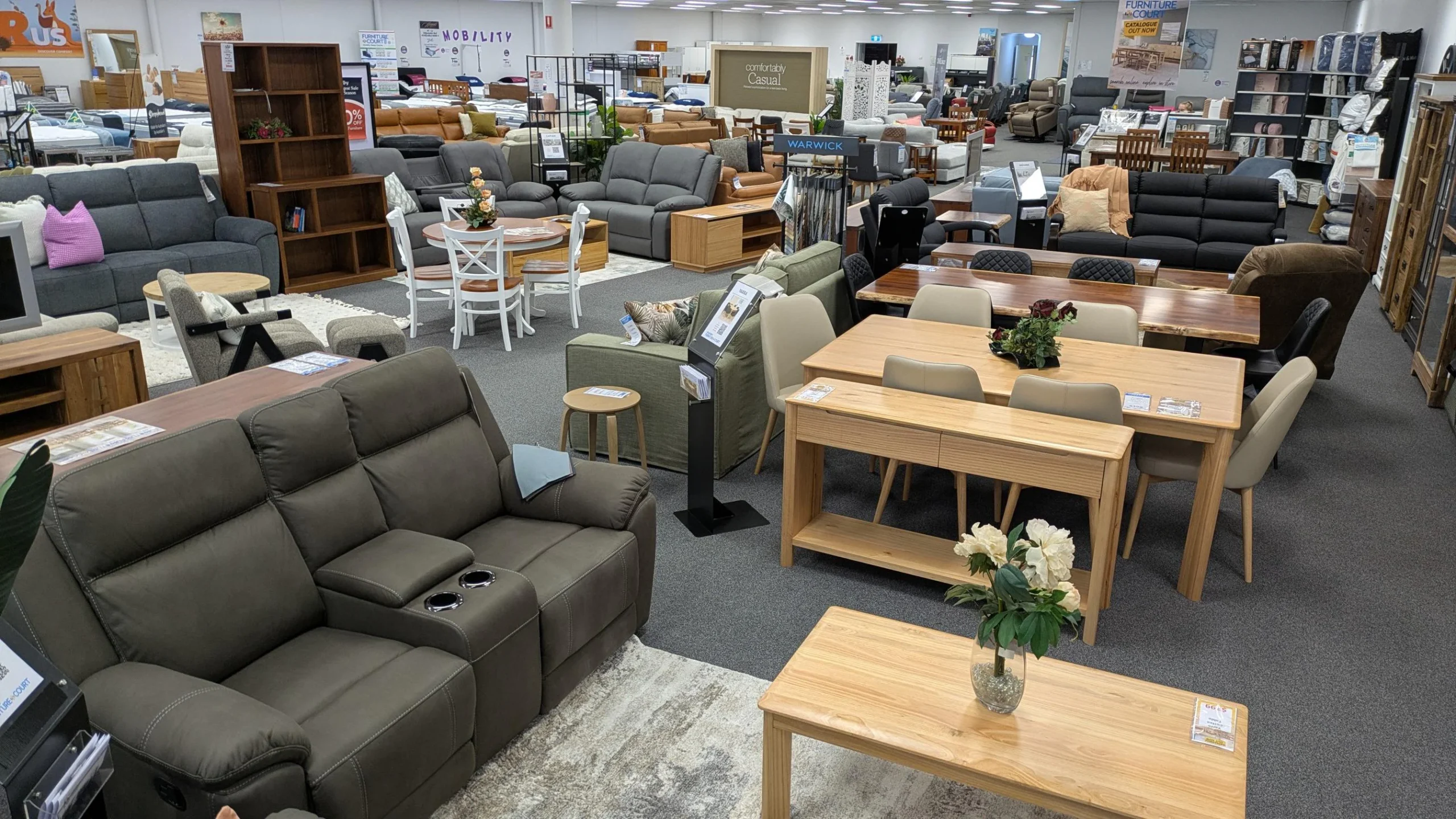 Stylish furniture display in Beaudesert showroom