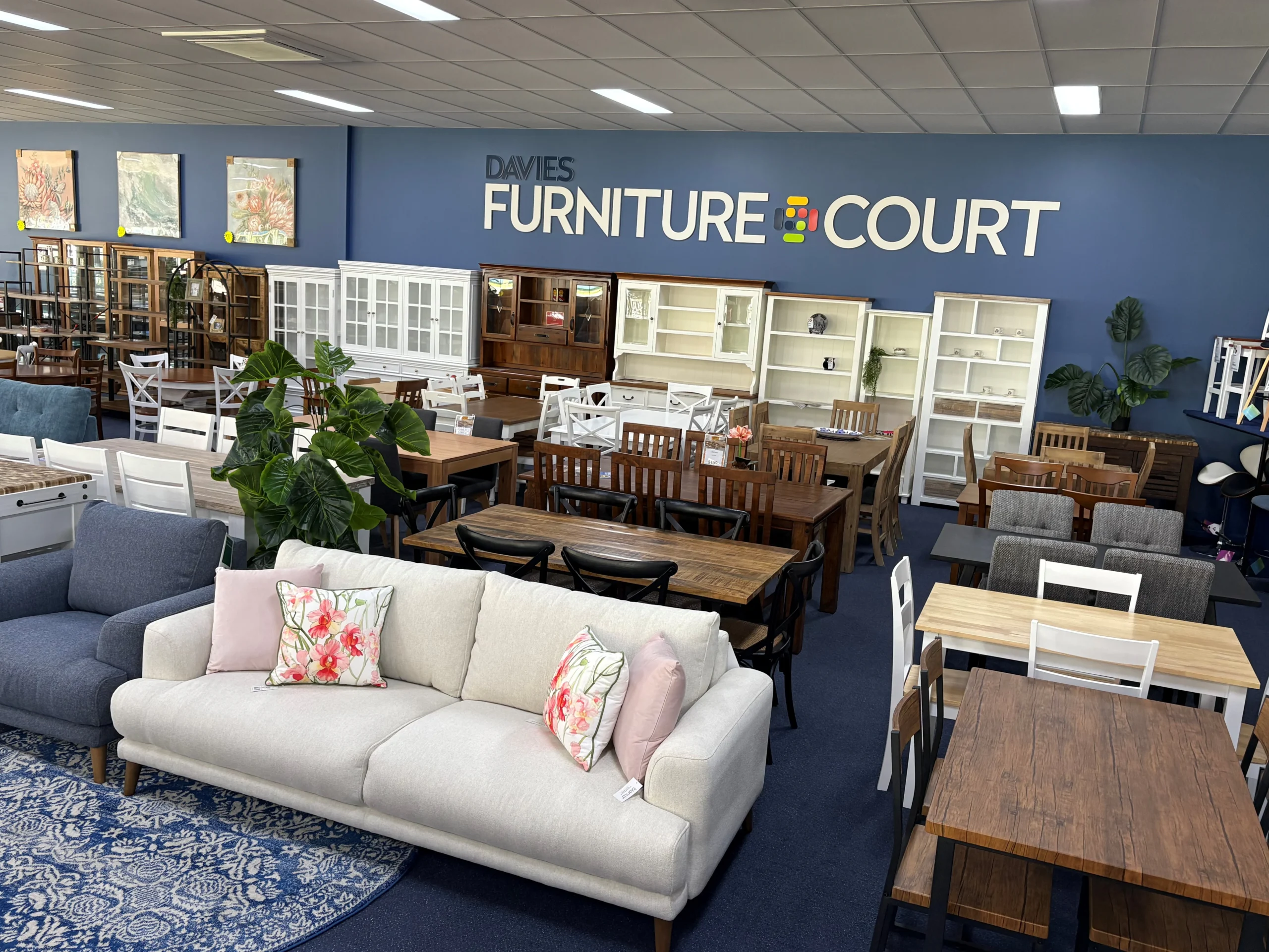 Dining furniture display at Davies Furniture Court Gympie