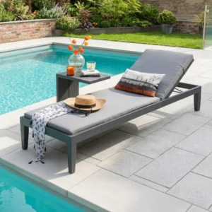 Elba Sunlounge with Cushion & Matzo C Side Table