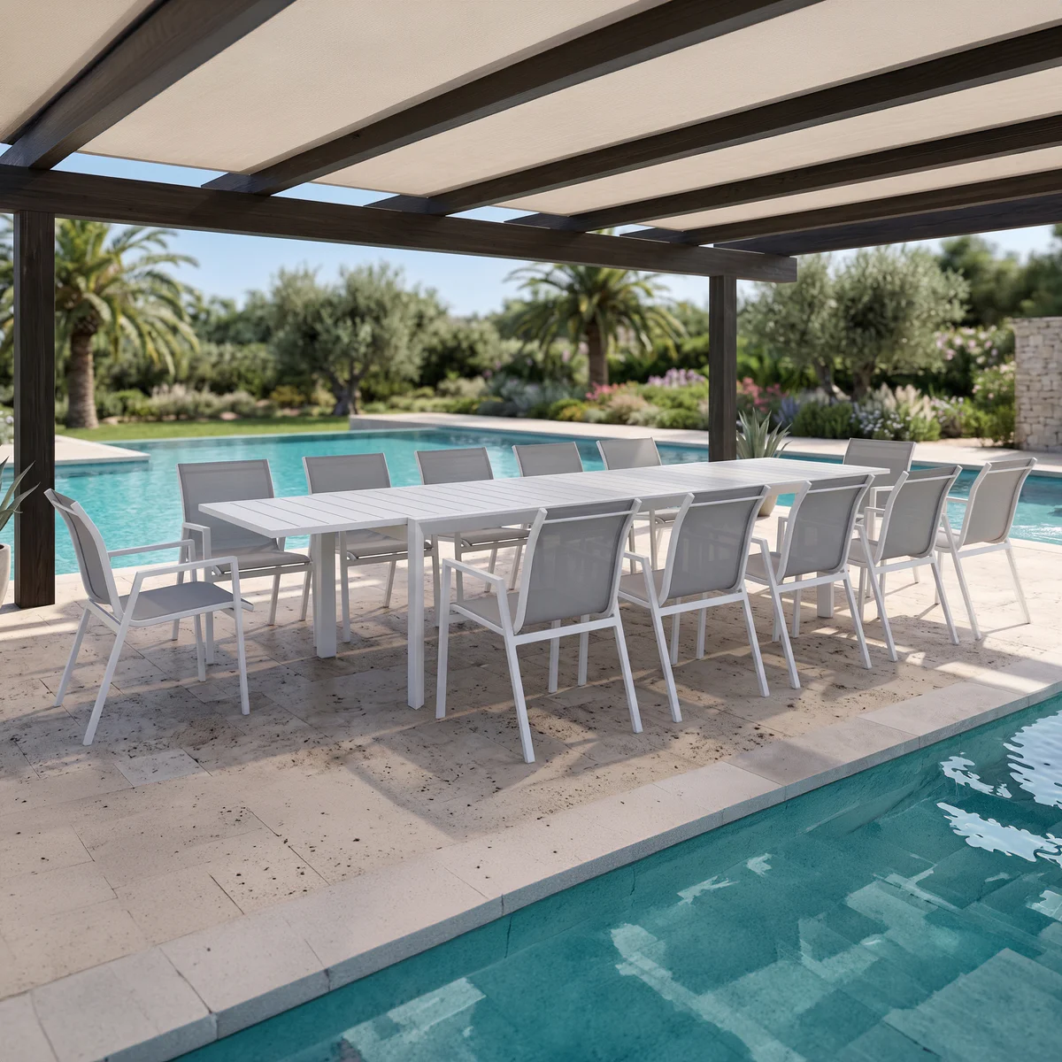 Icaria 13 Piece Extension Outdoor Dining Setting - Image 2