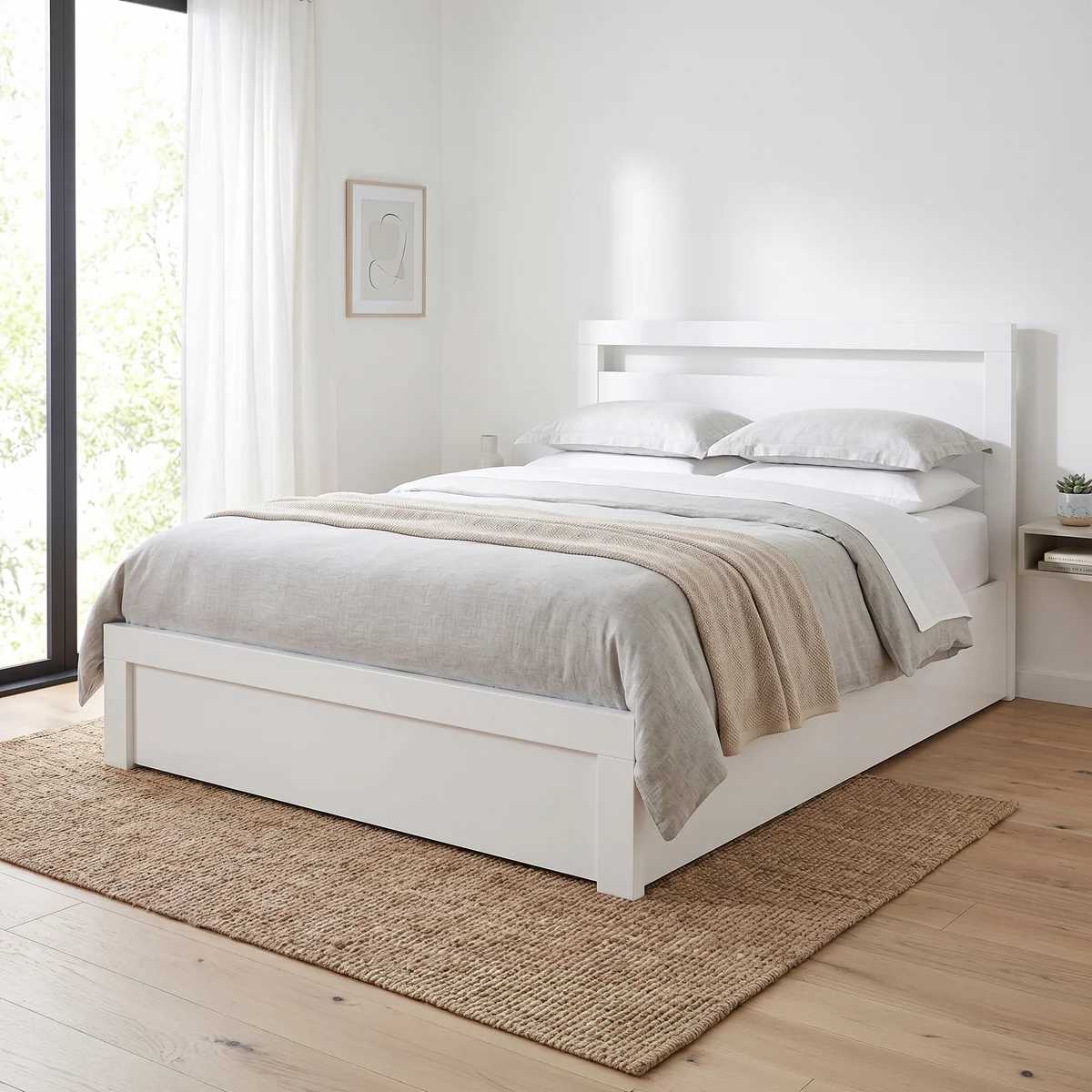 Nook Gas Lift Bed-White