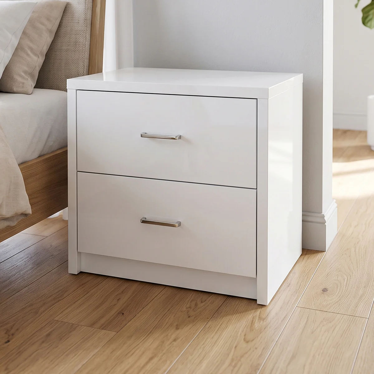 Nook Bedside Table-White