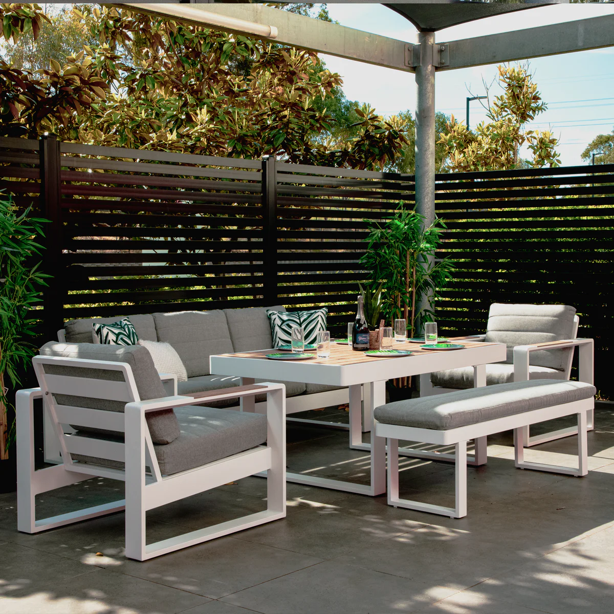 Maderia 5 Piece Outdoor Lounge and Dining Setting - Image 2