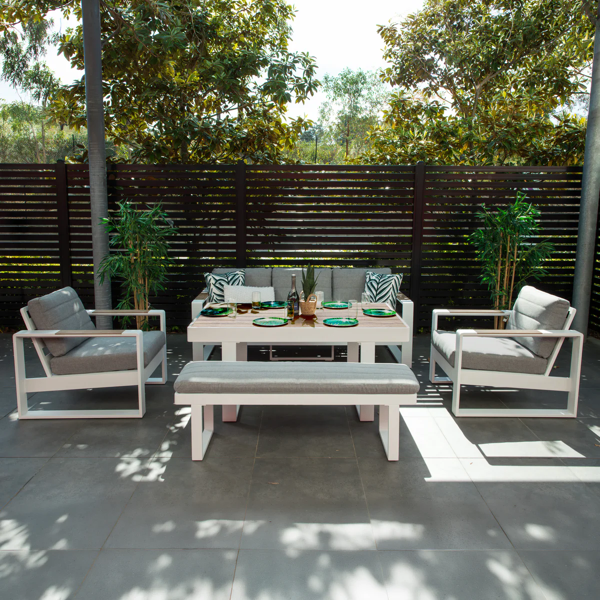 Maderia 5 Piece Outdoor Lounge and Dining Setting